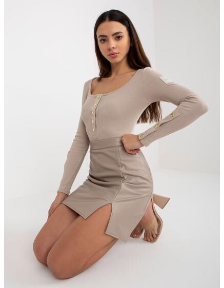 Dámská minisukně z ekokůže TENELY béžová