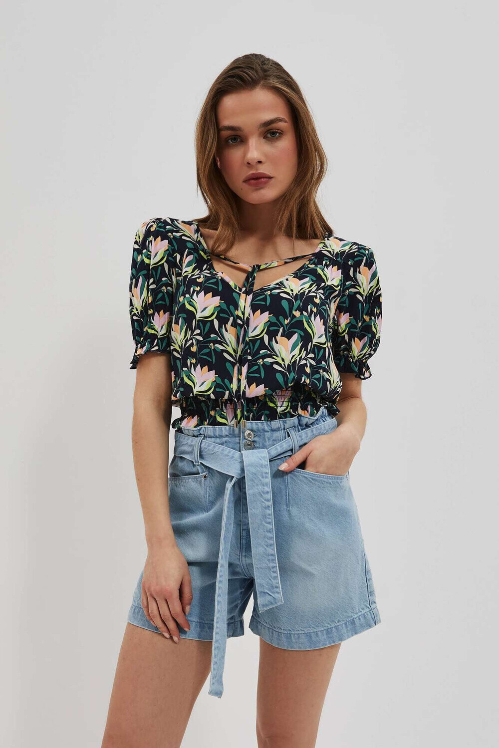 Marisse Women's Shirt L-Ko-4046 Navy