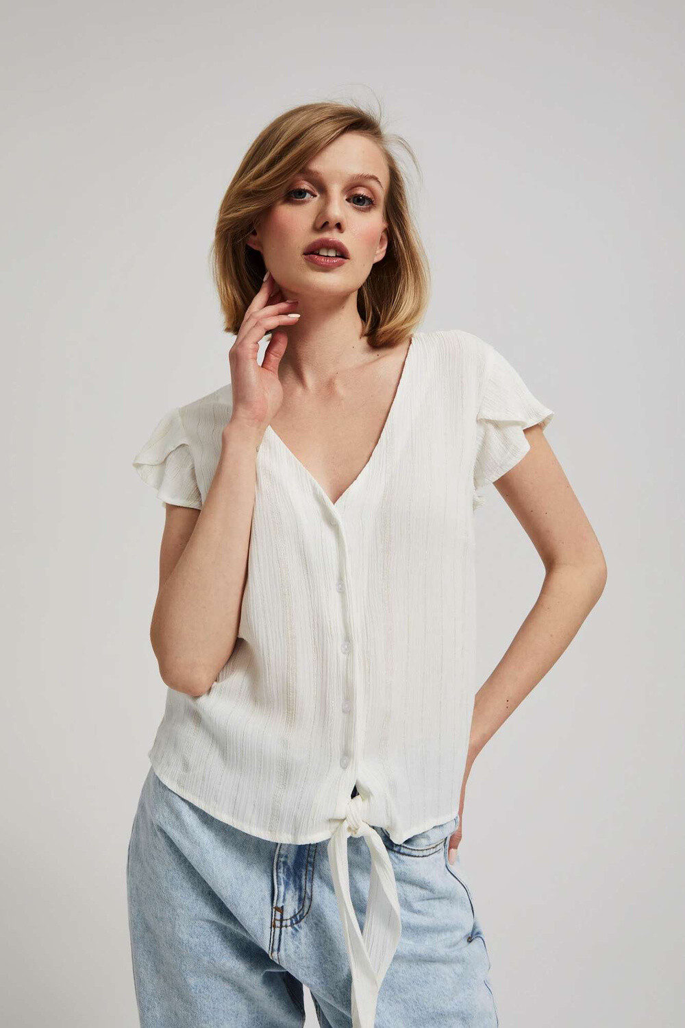 Marisse Women's Shirt L-Ko-4048 Off White