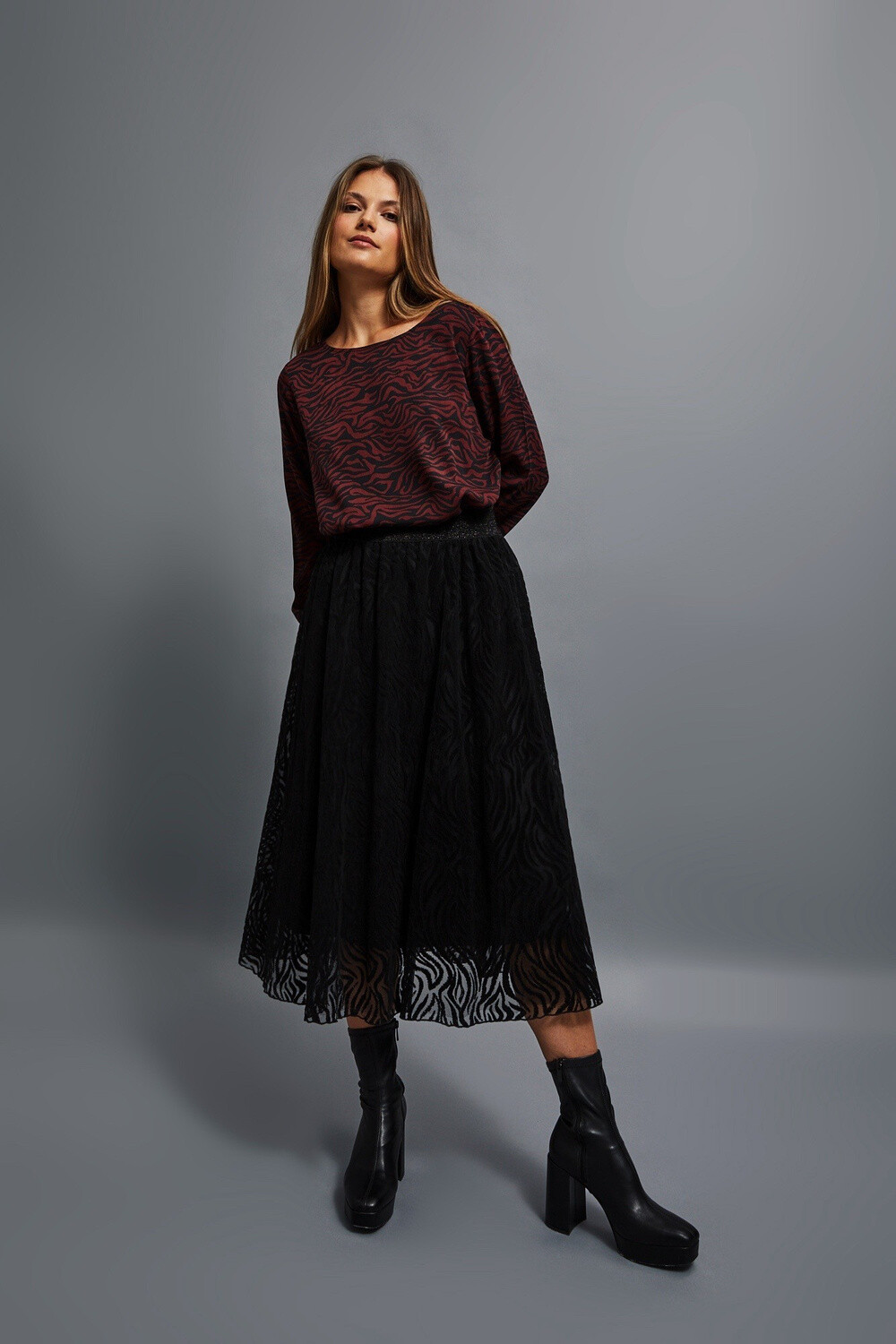 Marisse Flared Midi Skirt