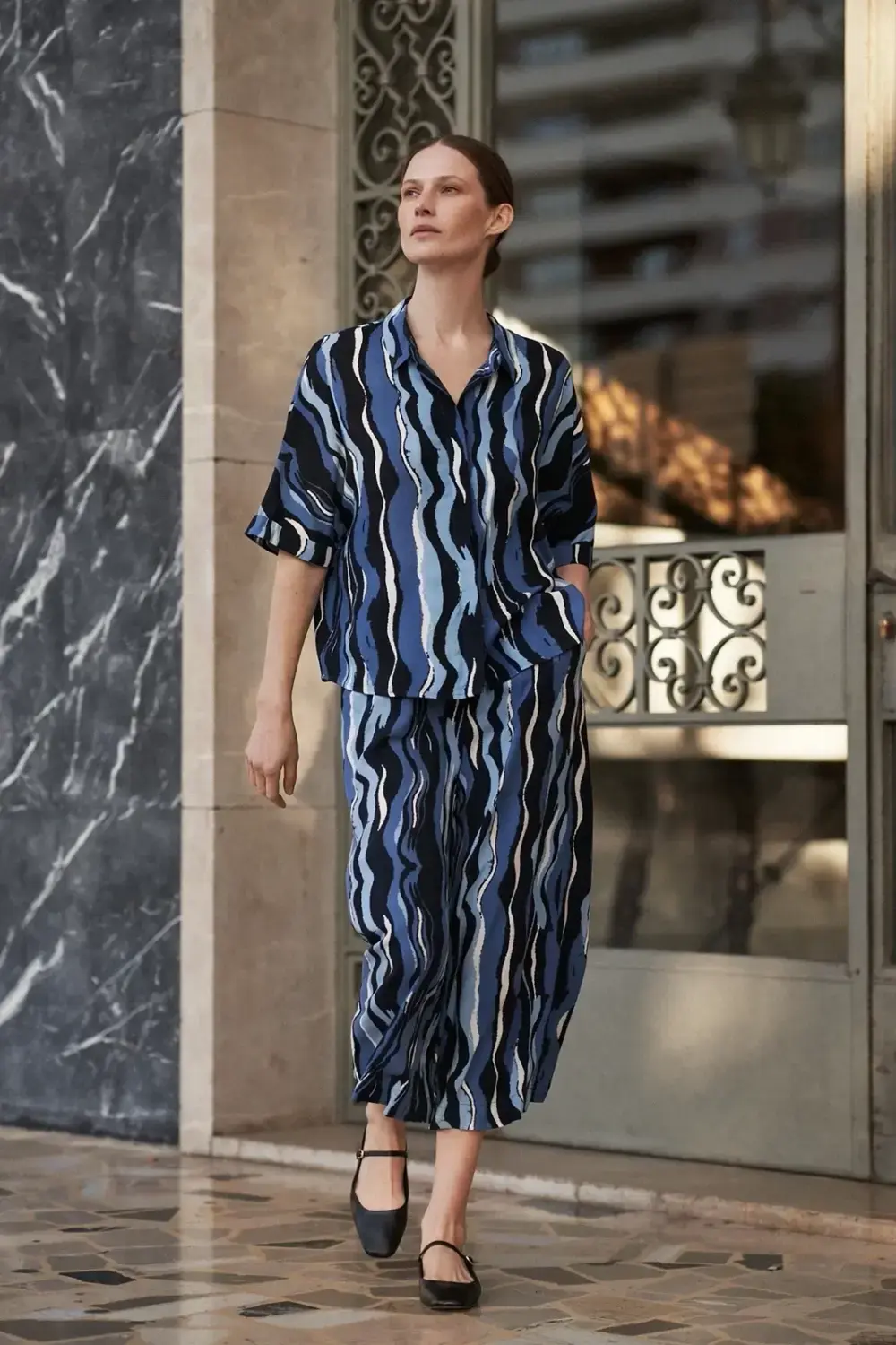 Marisse Women's Trousers L-Sp-4333 Navy