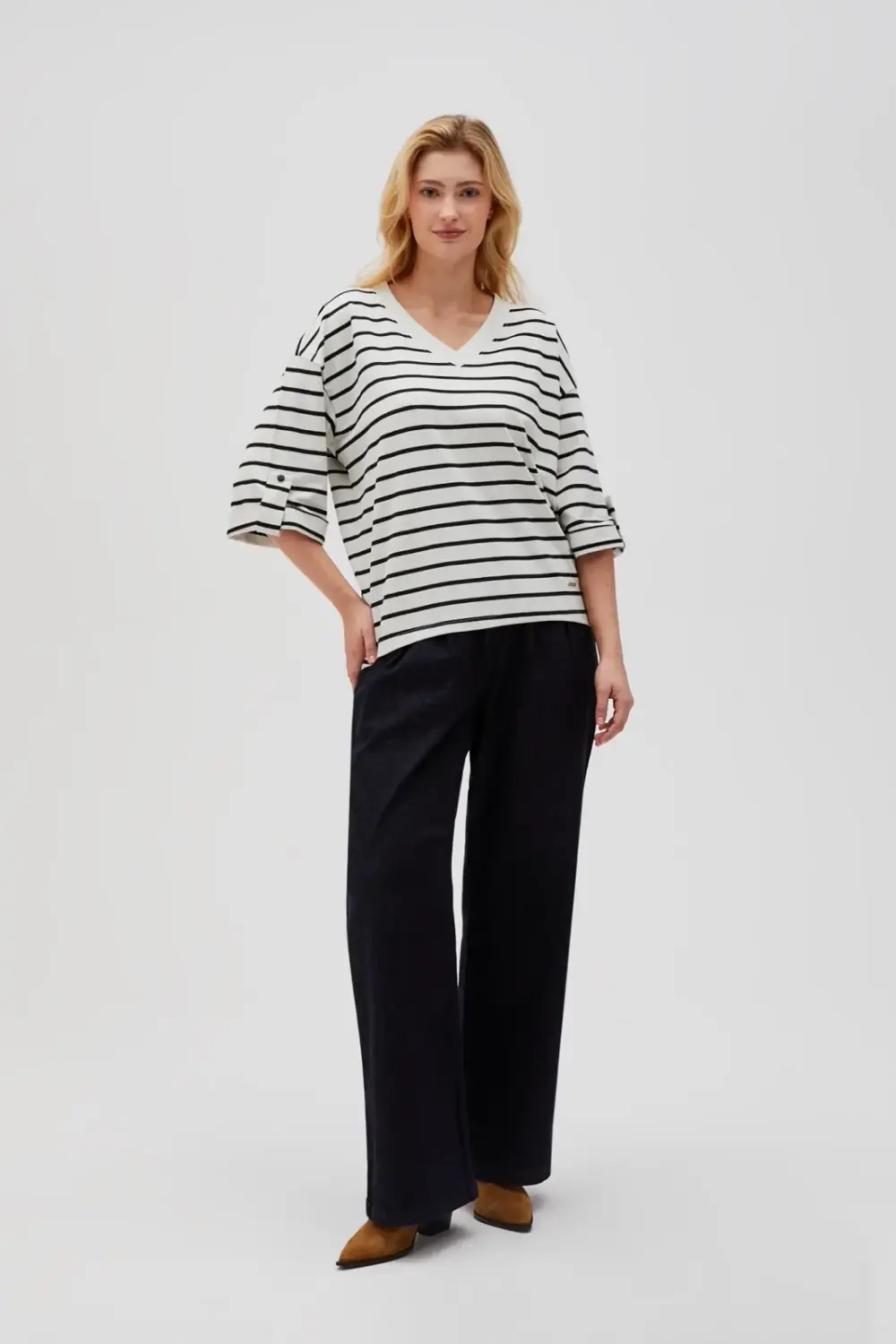 Marisse Women's Sweatshirt L-Bl-4603 Off White_Black