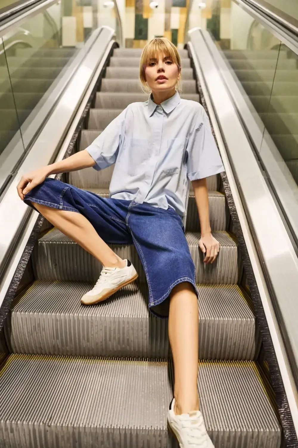 Marisse Women's Shorts L-Sh-4603 D.Blue