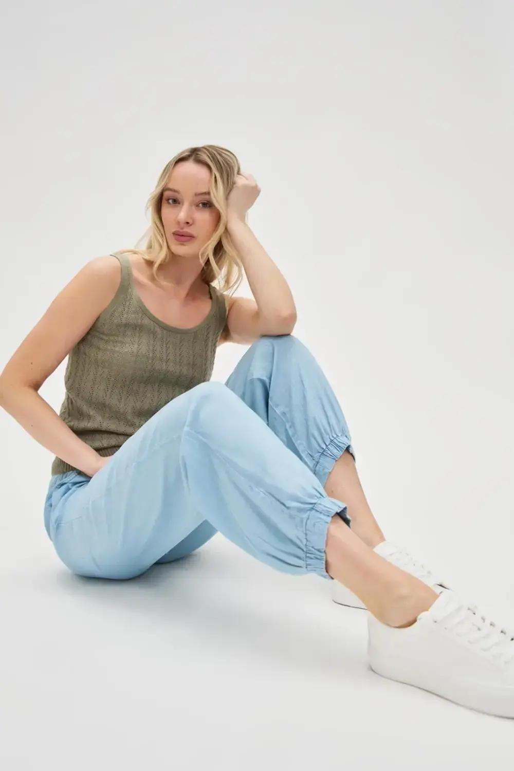 Marisse Women's Trousers L-Sp-4620 Blue