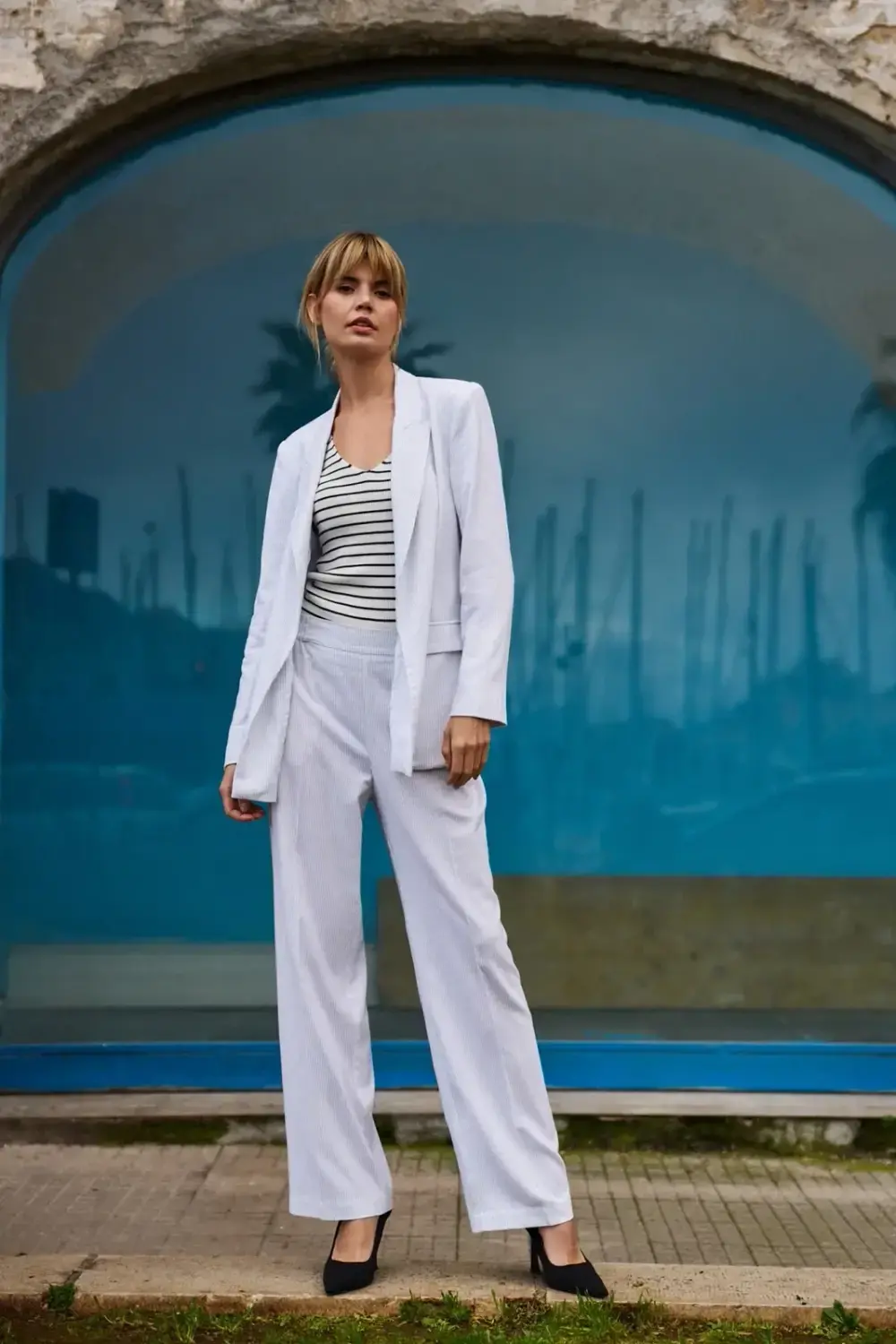 Marisse Women's Trousers L-Sp-4638 White