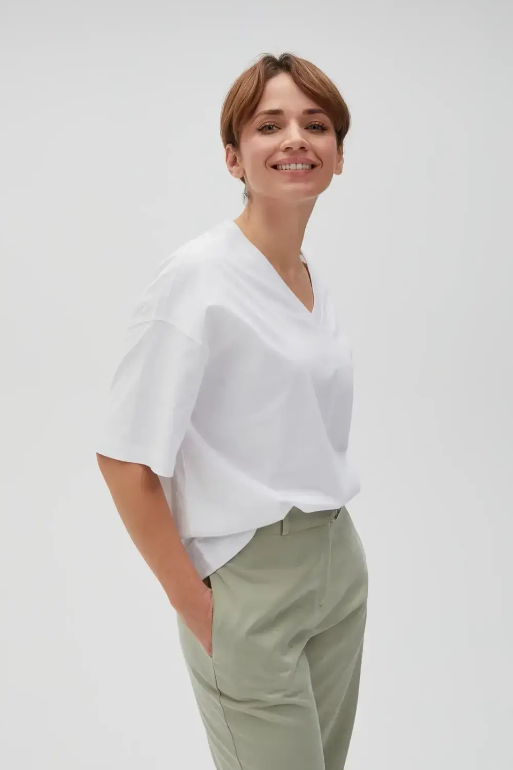 Marisse Women's T-Shirt L-Ts-4613 White