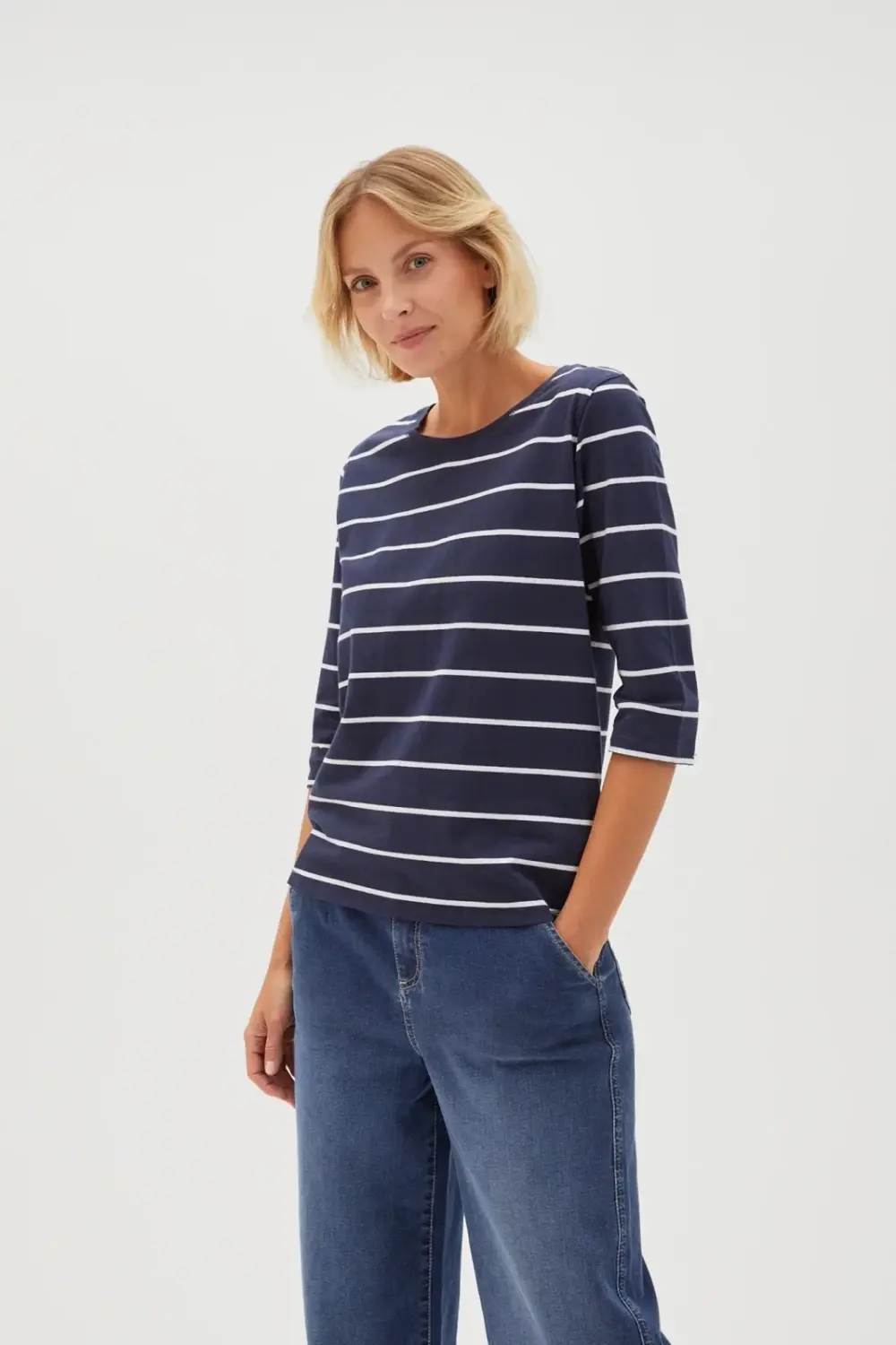 Marisse Women's Blouse L-Ts-4615 Navy