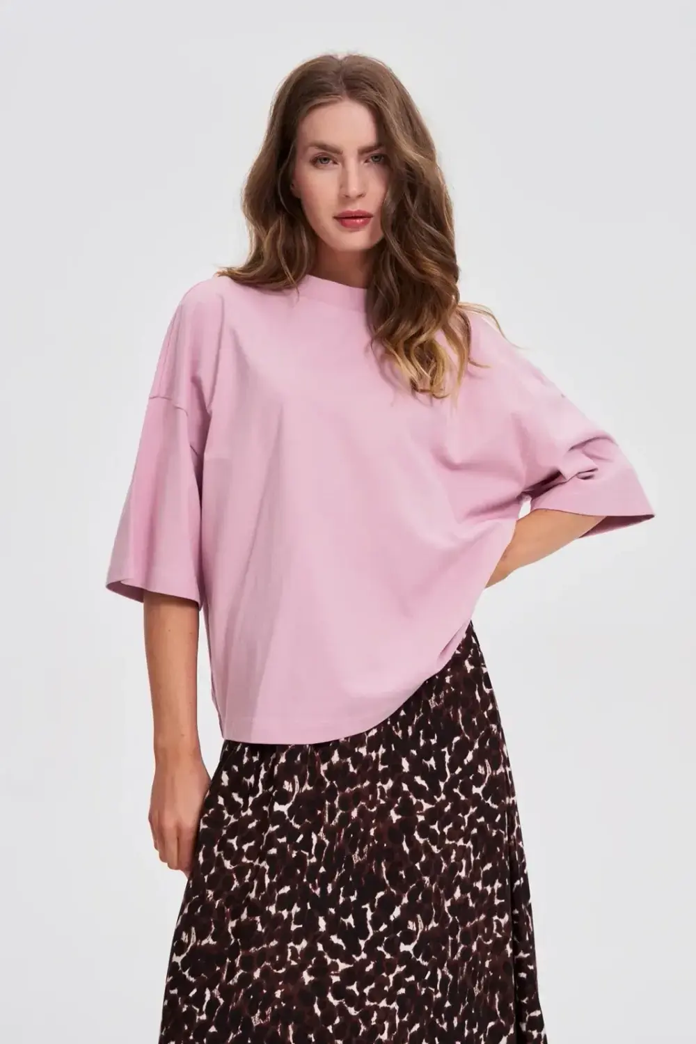 Marisse Plain Oversized Pink Blouse