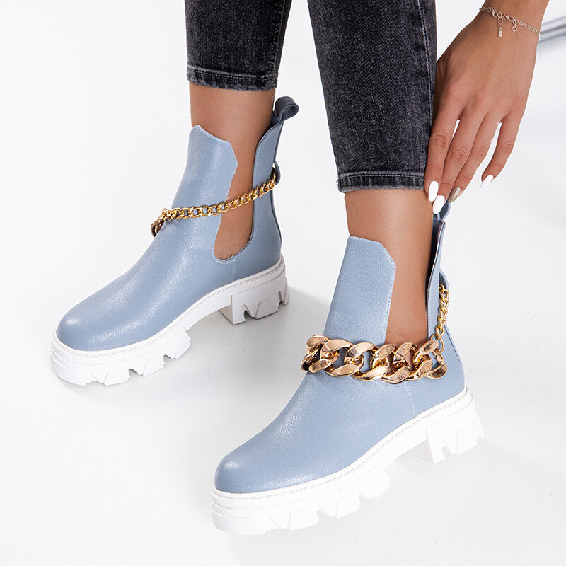 Resti Blue women's boots with chain Tenkay - Footwear