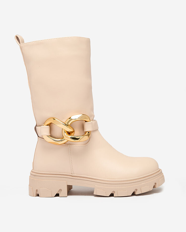 Resti Women's slip-on ankle boots with camel Mekira insulation - Footwear