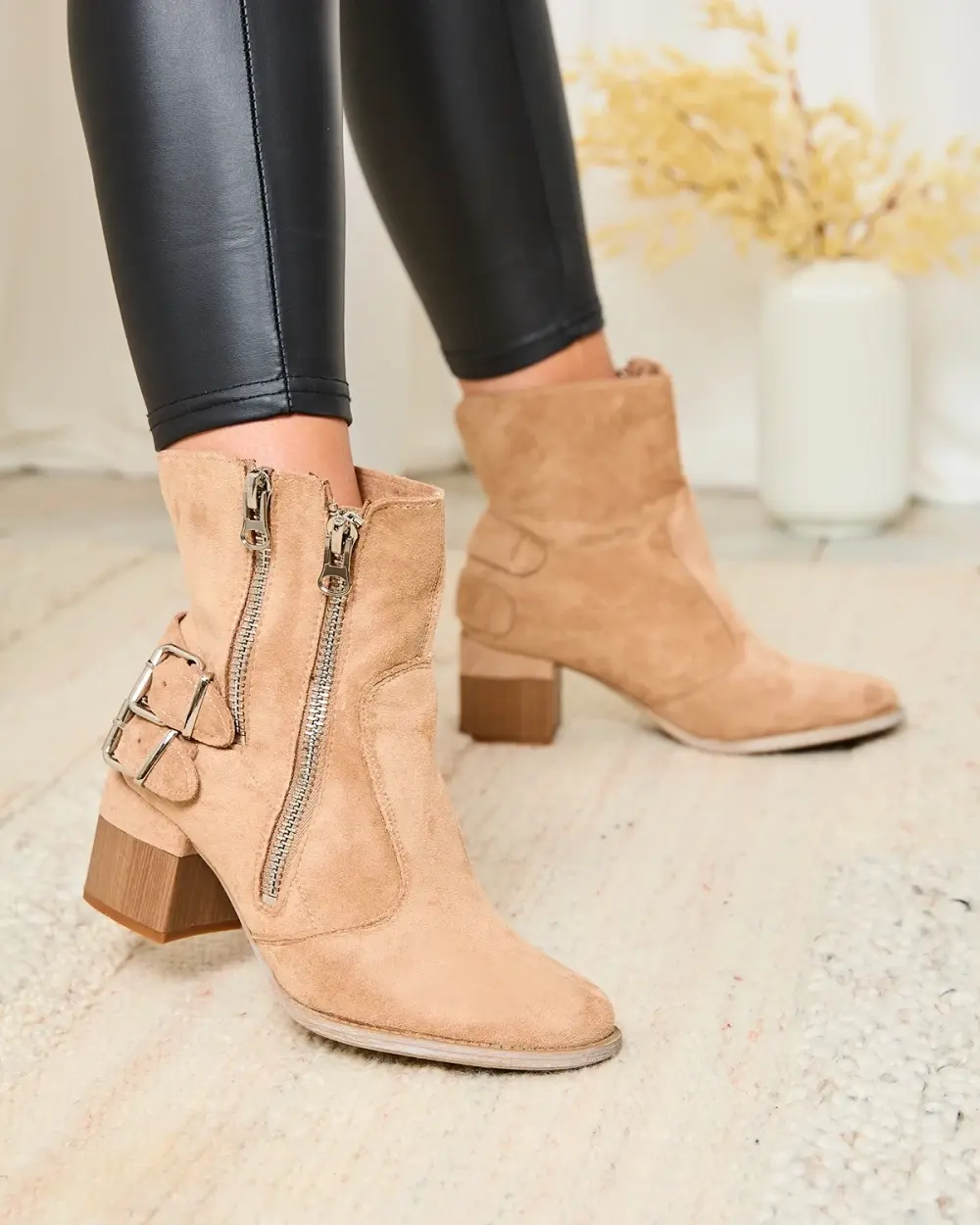 Resti Light brown embellished Zerta heeled boots