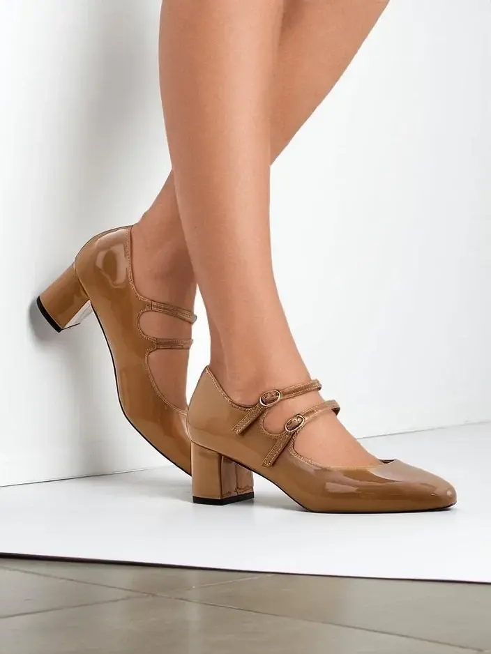 Resti Patent women's heeled pumps with straps Ovigs