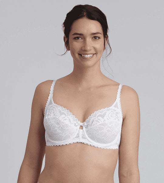 DIM 
PLAYTEX UNDERWIRE BALCONETTE BRA - Women's lace bra with underwire - white