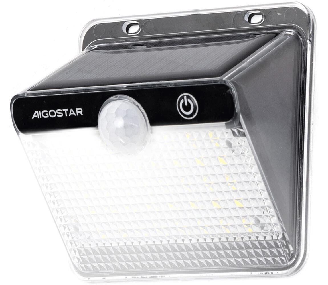 B.V. -LED Solární svítidlo se senzorem LED/3,7V 6500K 1200 mAh IP65 černá