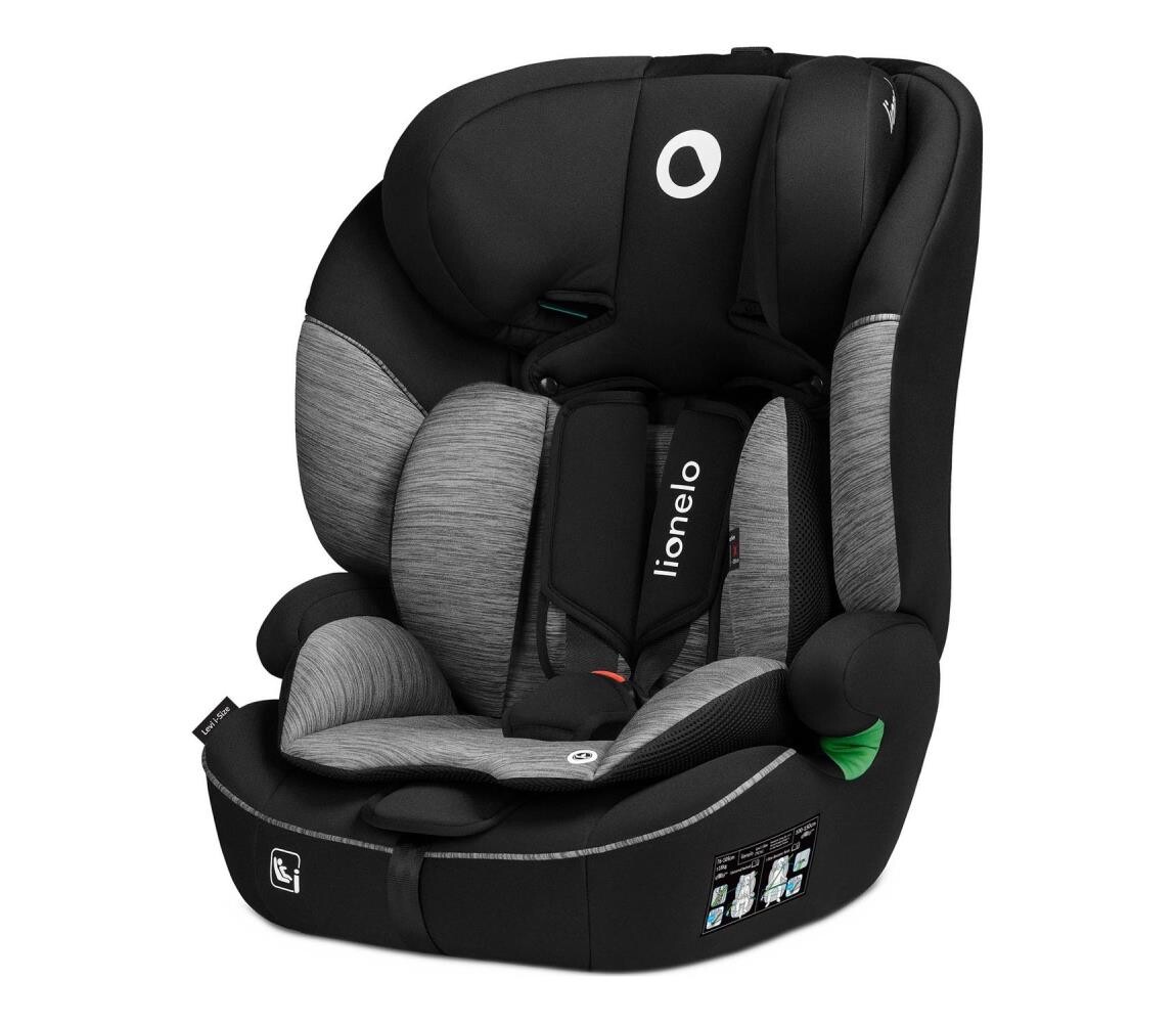 Lionelo Lionelo - Autosedačka LEVI i-Size 76-150 cm Black Grey
