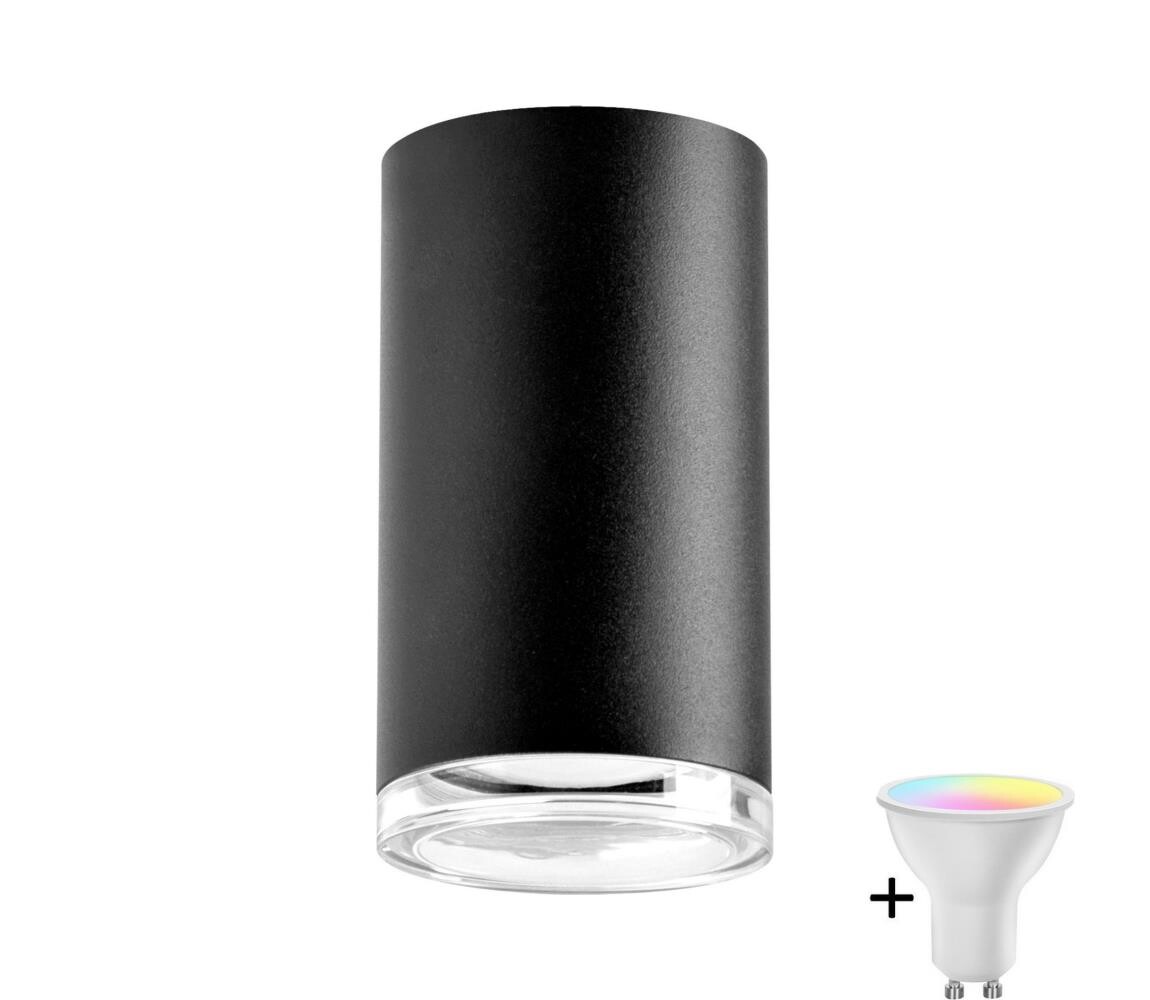 LED RGBW Stmívatelné koupelnové bodové svítidlo TURYN 1xGU10/6,5W/230V IP44 čer