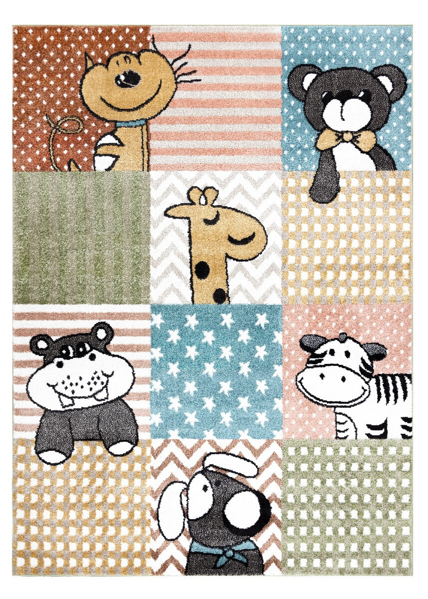 AKCE: 140x190 cm Dětský kusový koberec Fun Pets multi, vícebarevná, dětský pokoj, Dywany Łuszczów