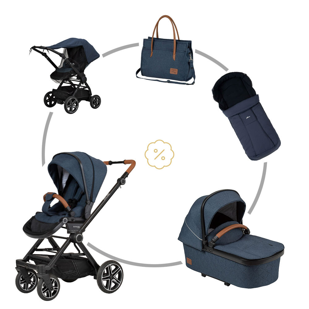 Hartan VIVA GTR SELECTION s ruční brzdou + korba + taška + fusak + letní stříška, Petrol Blue 929