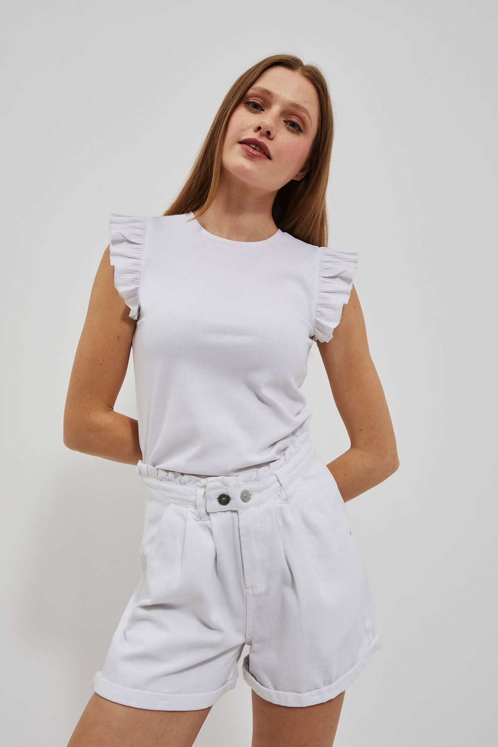 Marisse Women's Shorts L-Sh-4002 Off White