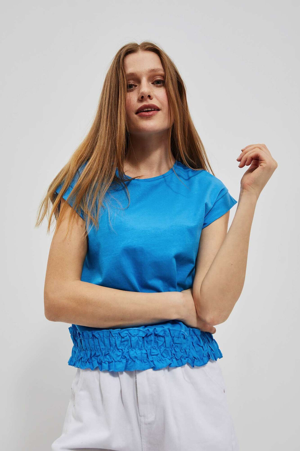 Marisse Women's T-Shirt L-Ts-4090 Fresh Blue