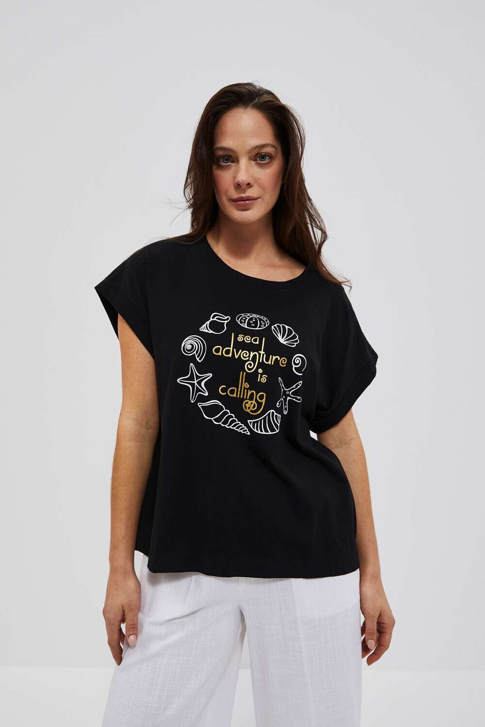 Marisse Women's T-Shirt L-Ts-4088 Black