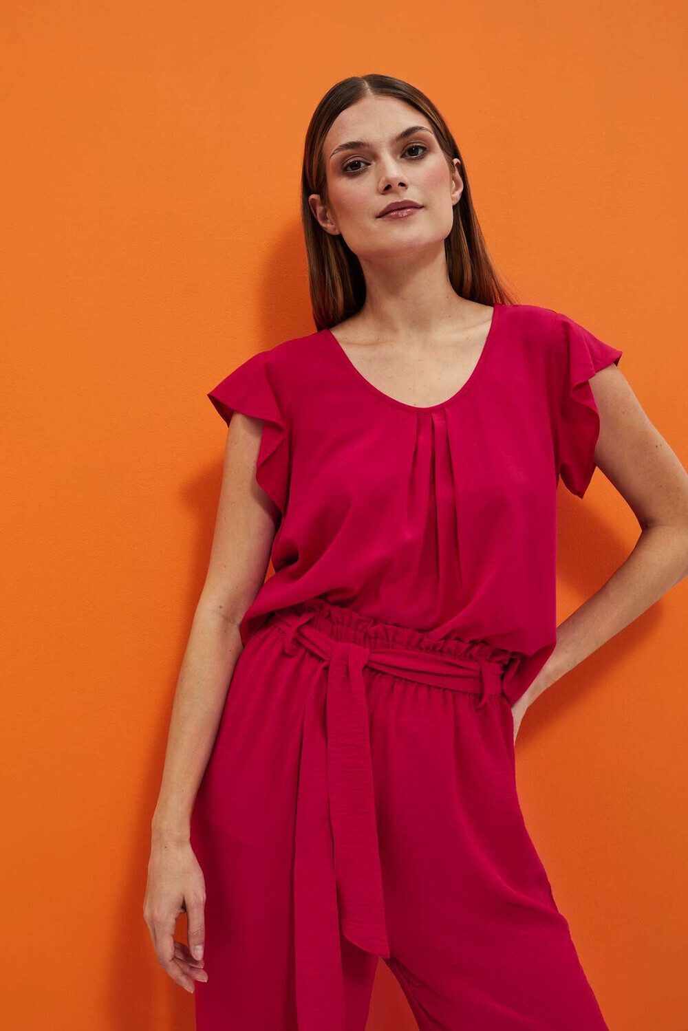 Marisse Women's Shirt L-Ko-4029 Strawberry