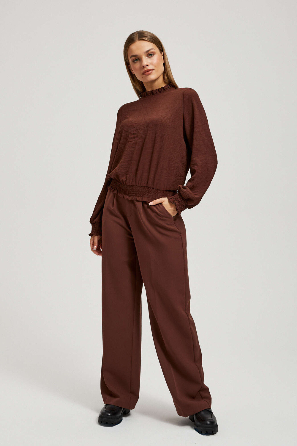 Marisse Plain Brown Shirt