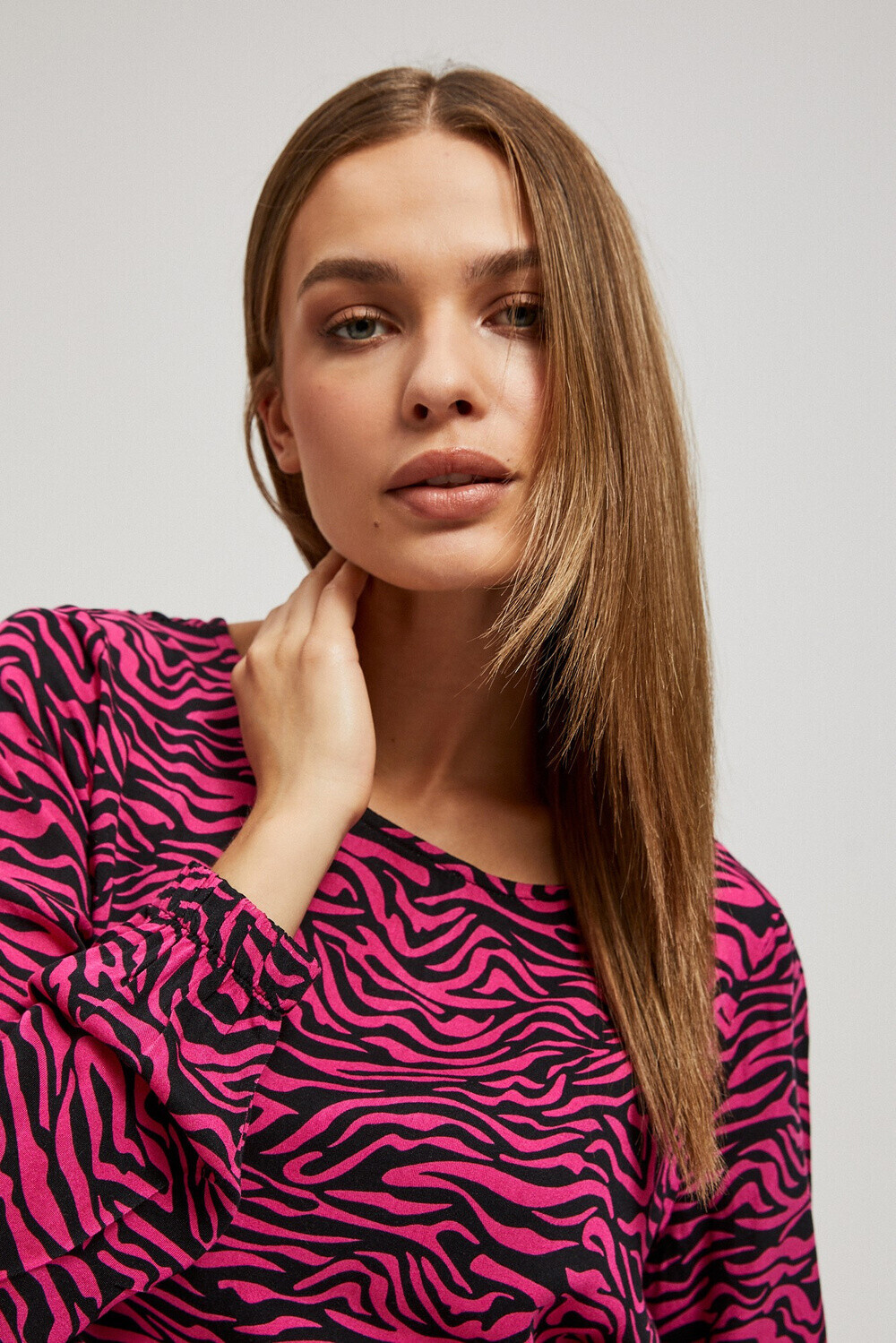 Marisse Patterned Fuchsia Shirt