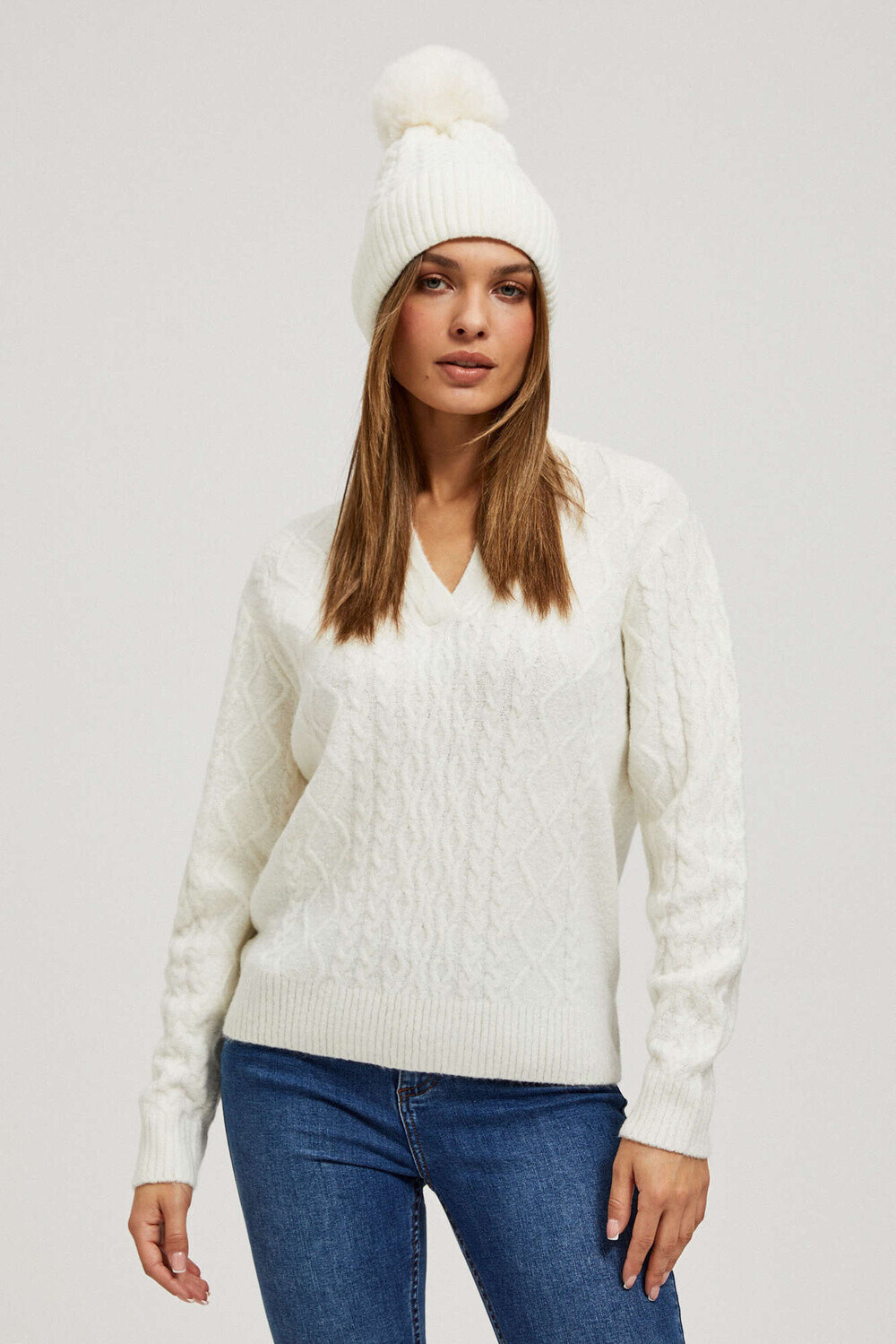 Marisse Pearl Pompom Hat