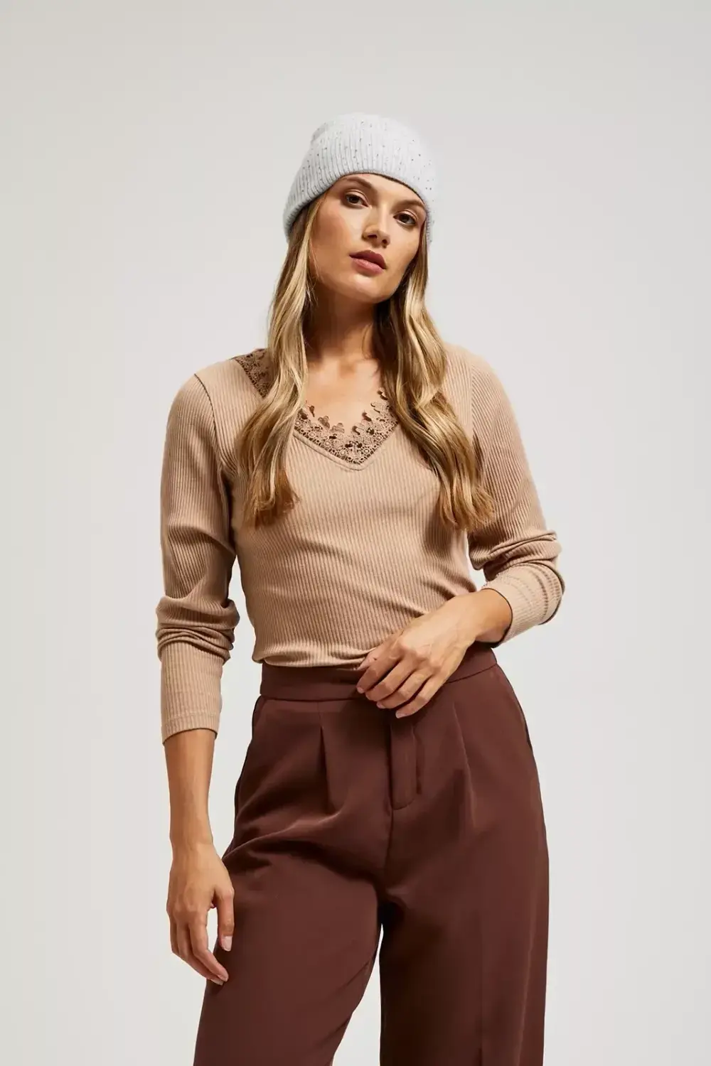 Marisse Gray Knitted Hat