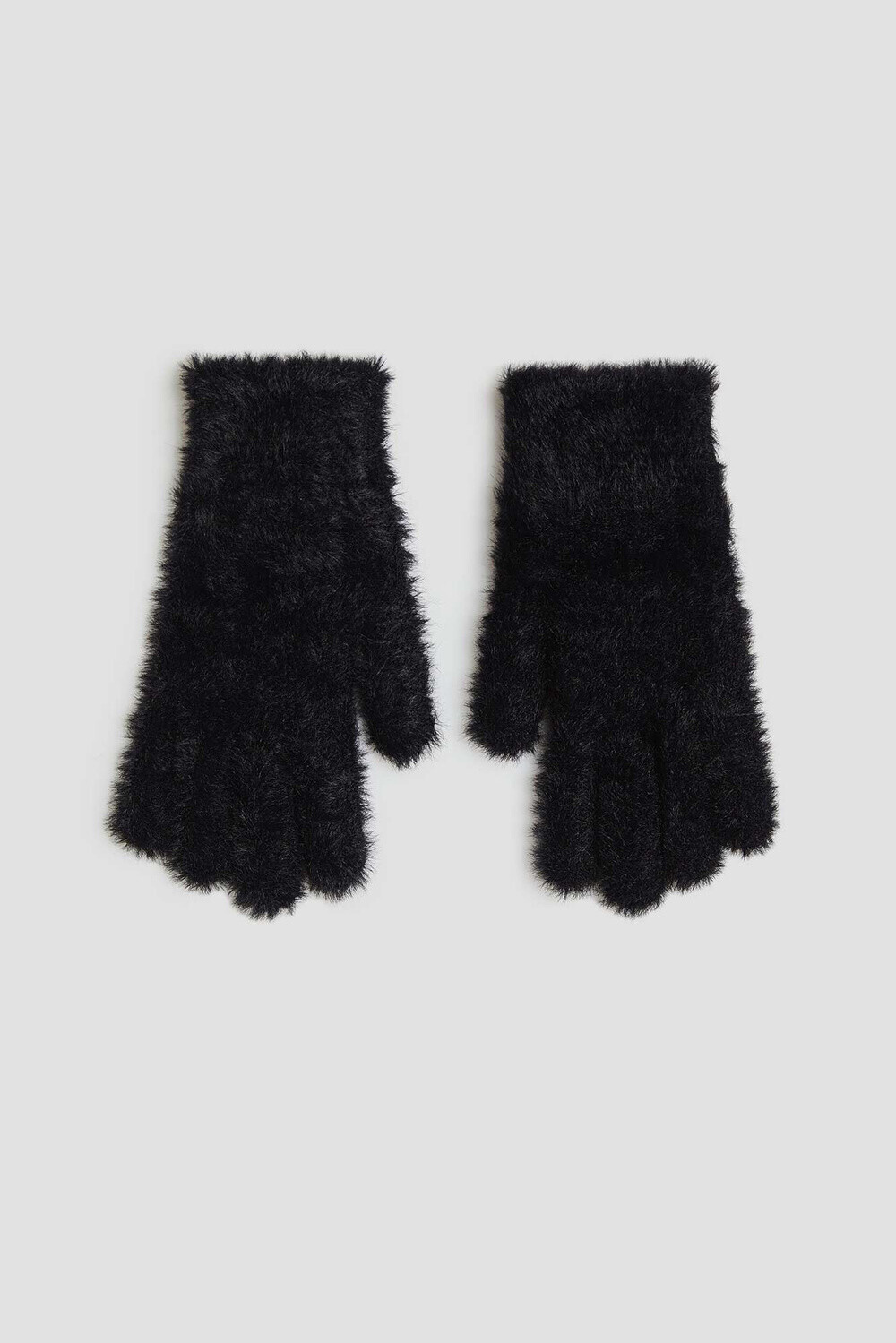 Marisse Black Fur Gloves