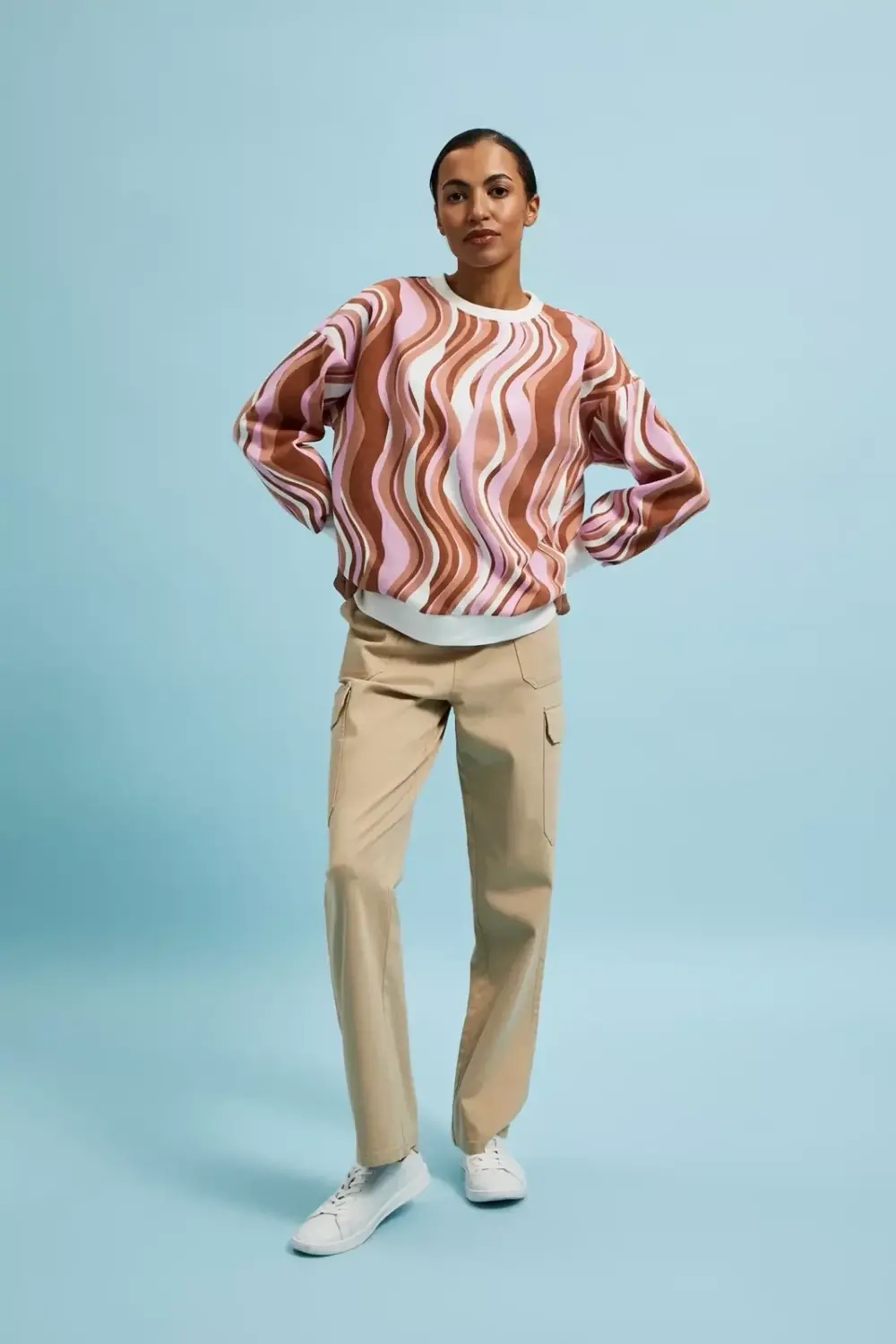 Marisse Women's Sweatshirt L-Bl-4314 L.Brown