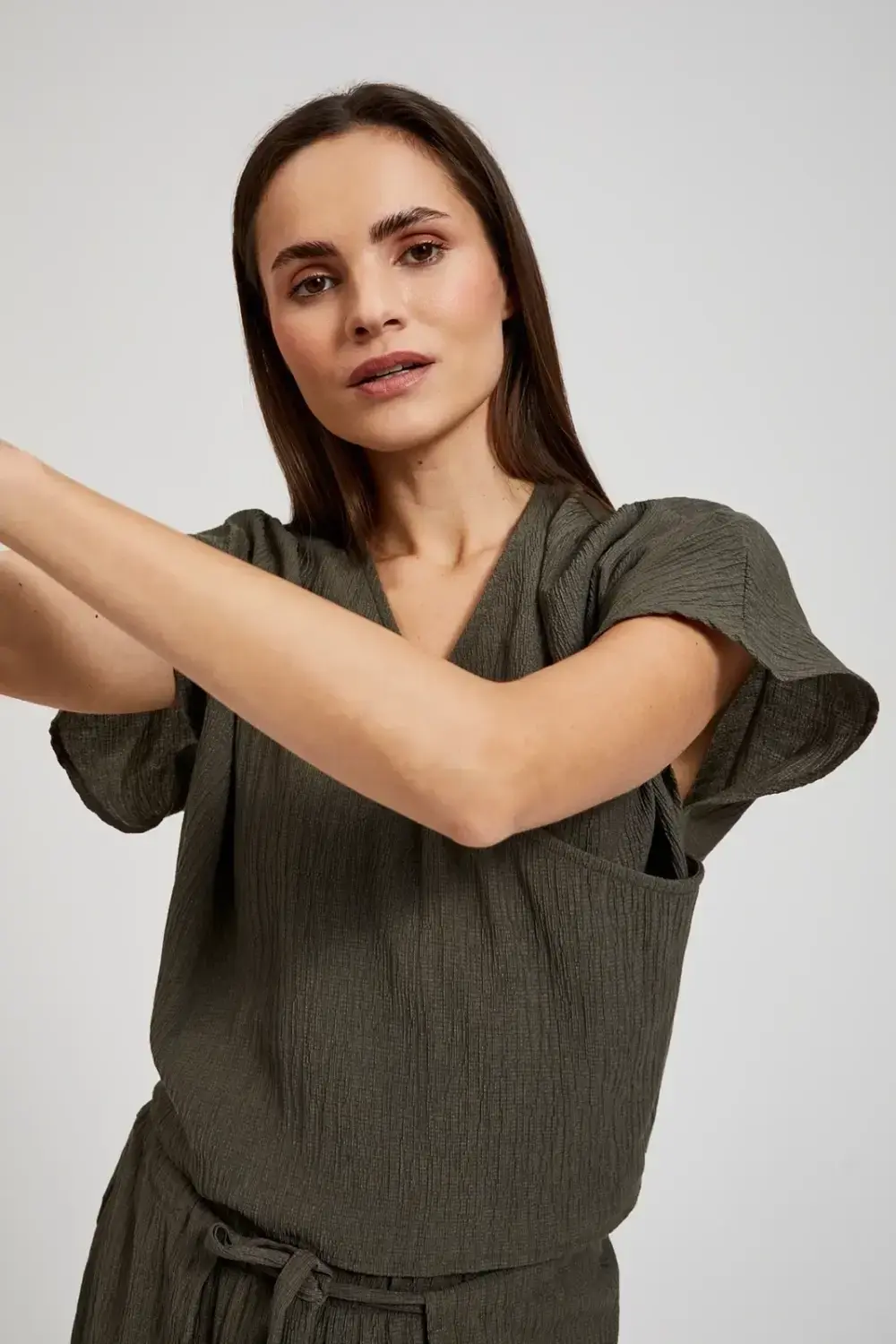 Marisse Women's Shirt L-Ko-4365 D.Olive