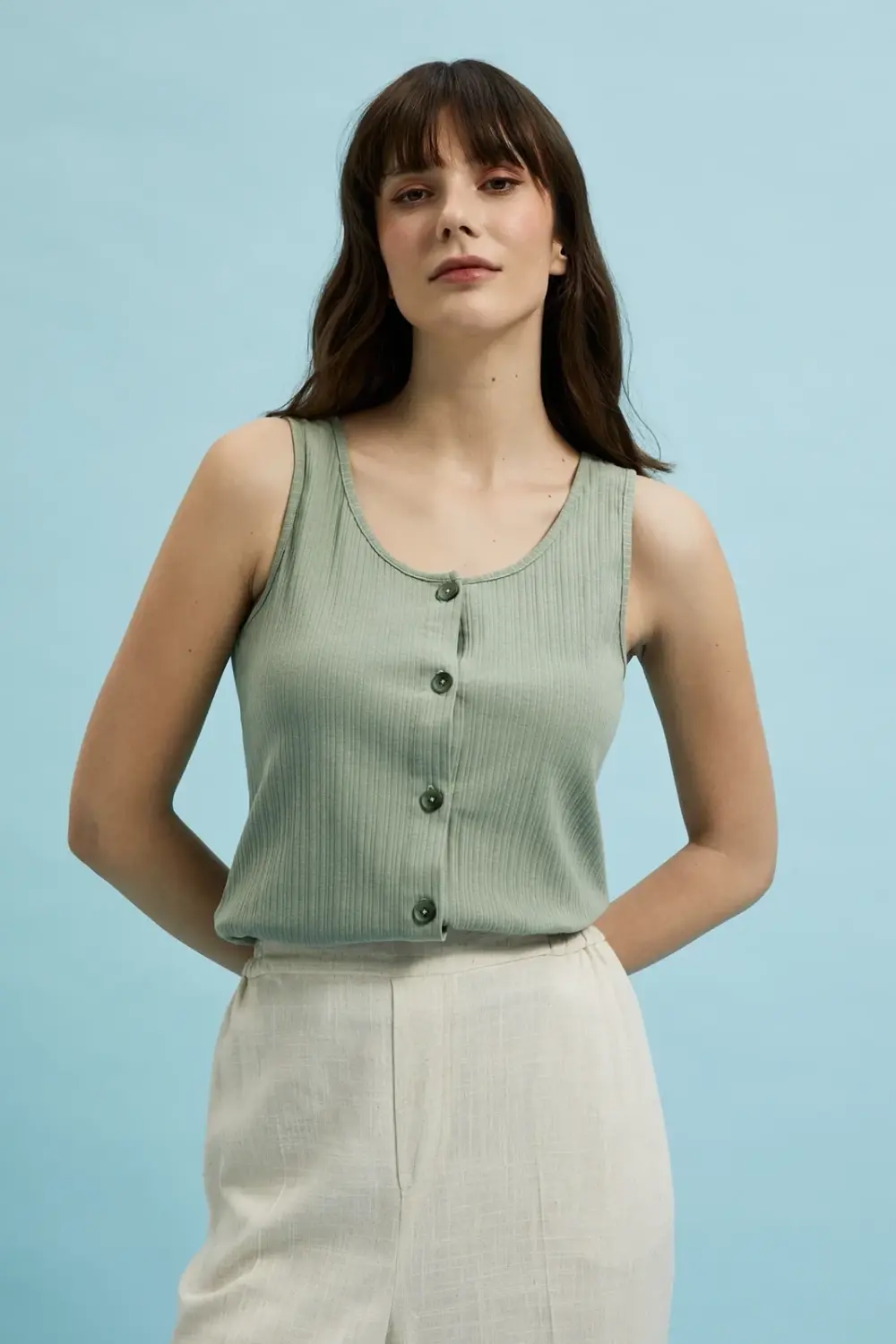 Marisse Women's Blouse L-Ts-4379 Olive