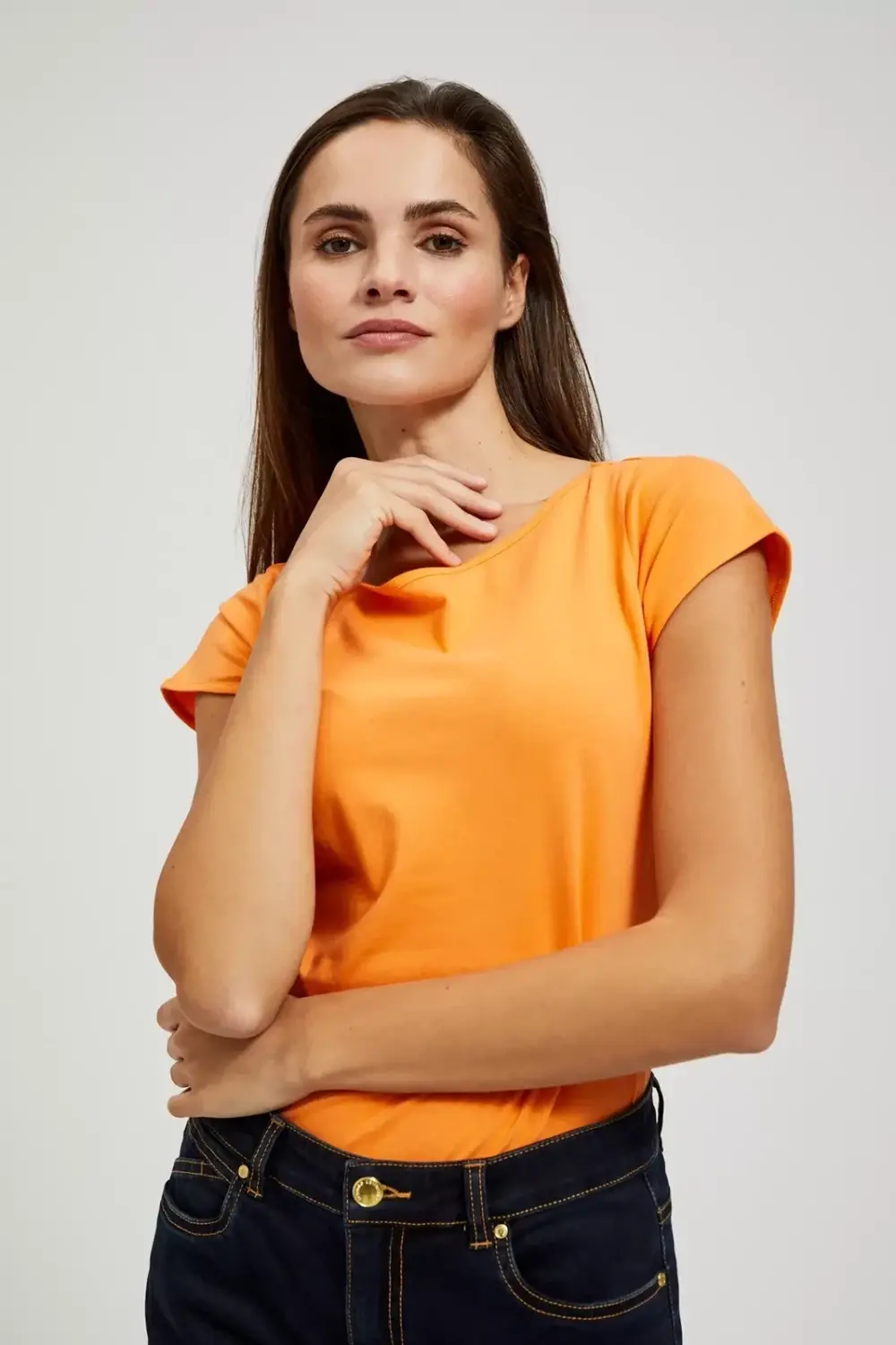 Marisse Women's Blouse L-Ts-4326 Orange