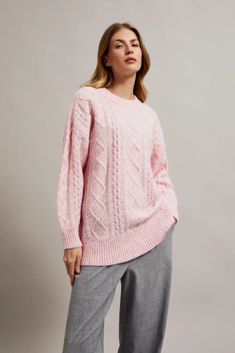 Marisse Women's Sweater Z-Sw-4517 L.Pink Mel