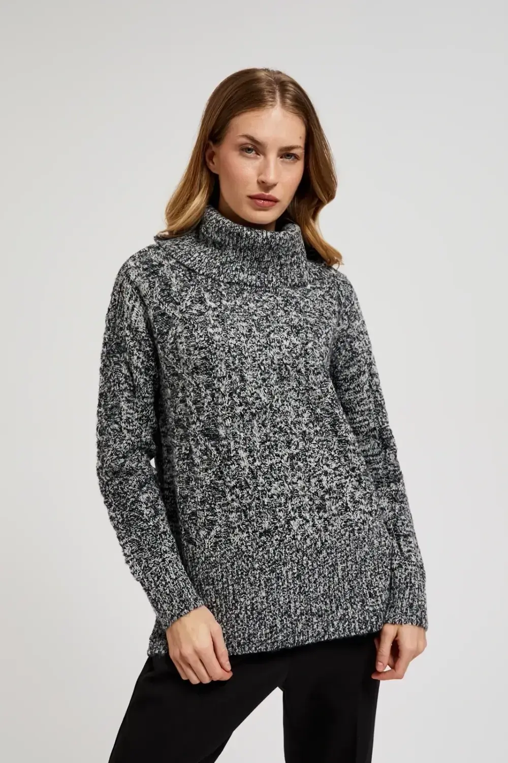 Marisse Women's Sweater Z-Sw-4545 Black Mel