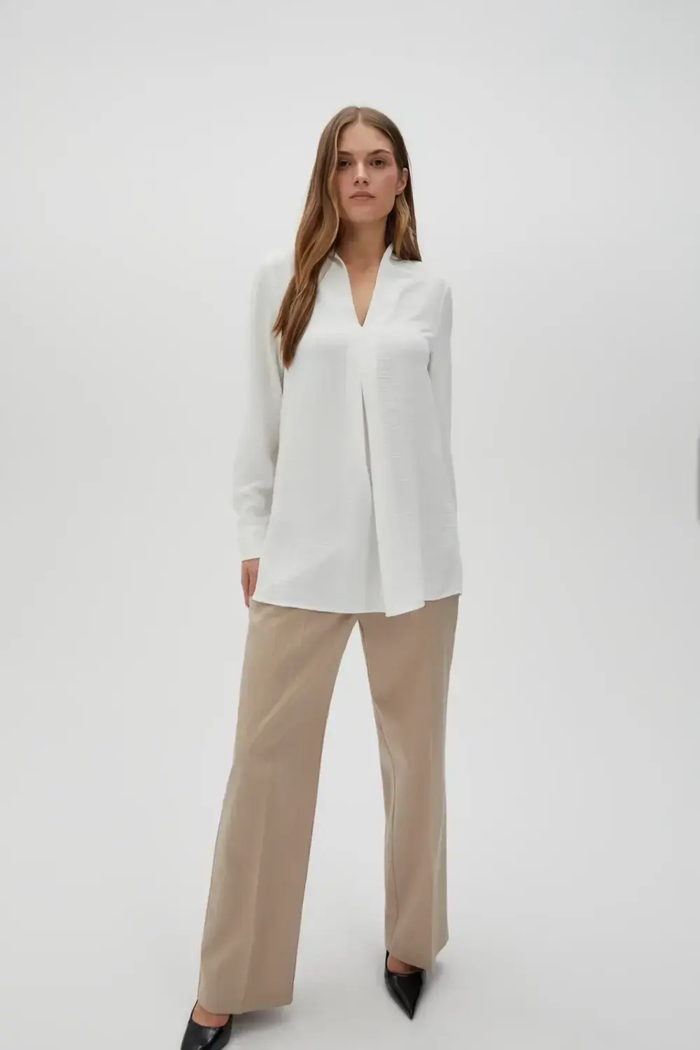 Marisse Women's Shirt L-Ko-4608 Off White