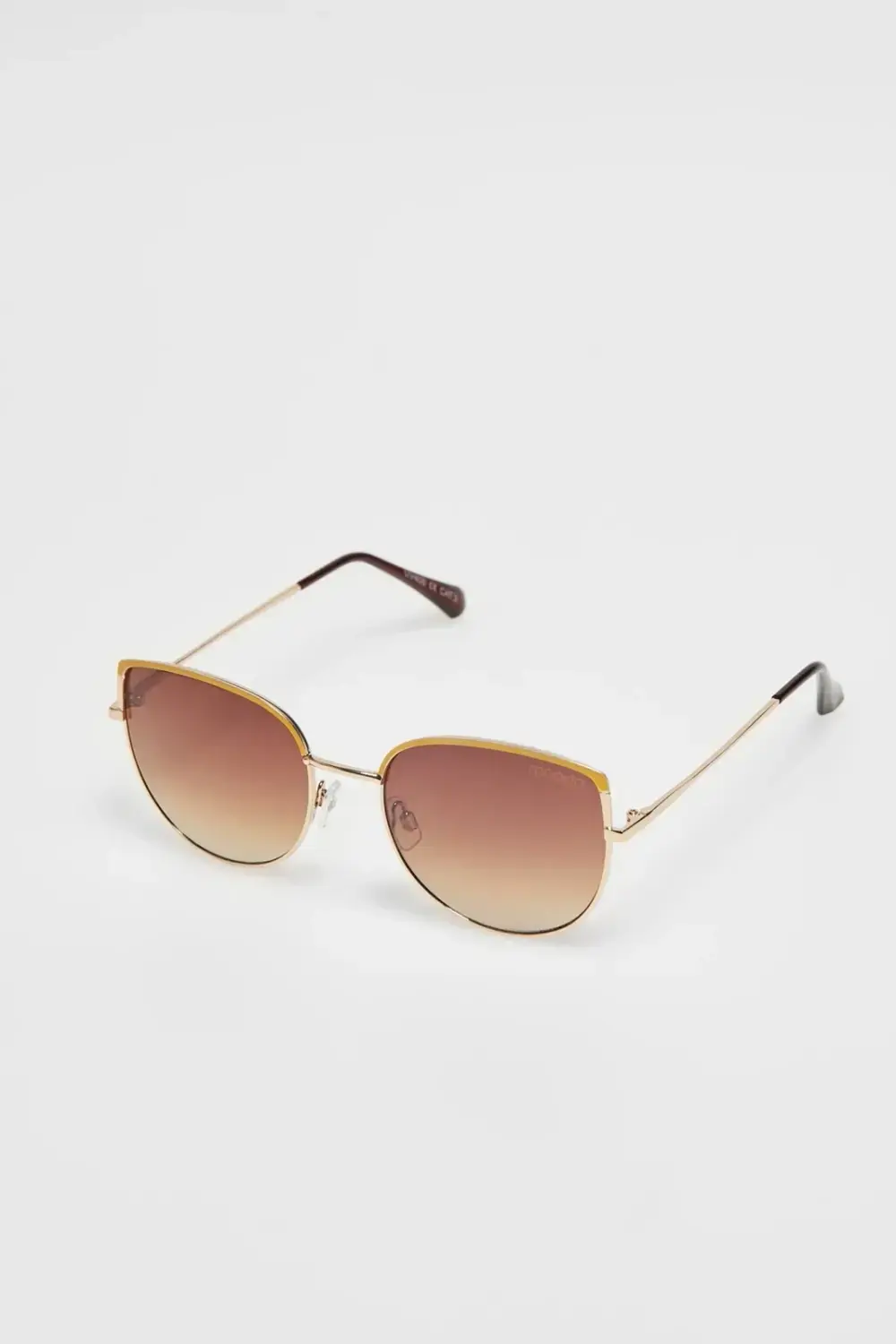 Marisse Brown Metal Frame Sunglasses