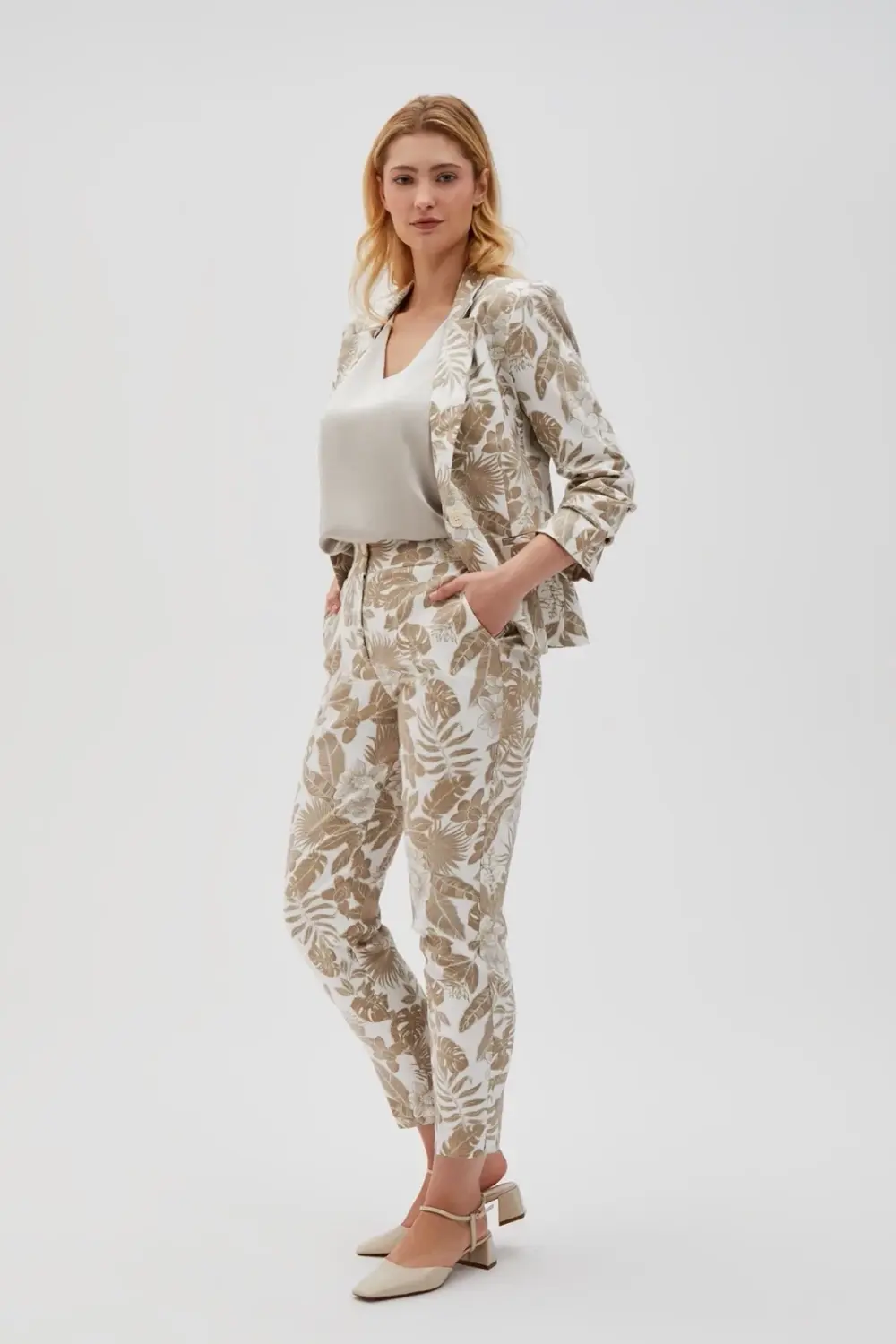 Marisse Women's Trousers L-Sp-4603 Off White