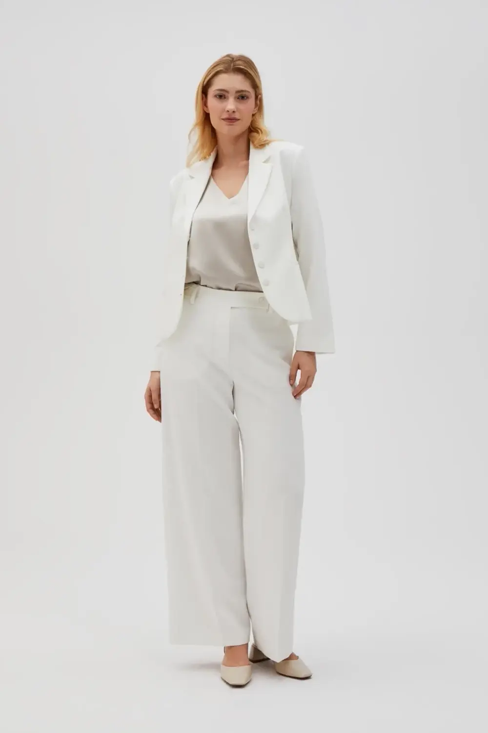 Marisse Women's Trousers L-Sp-4610 Off White