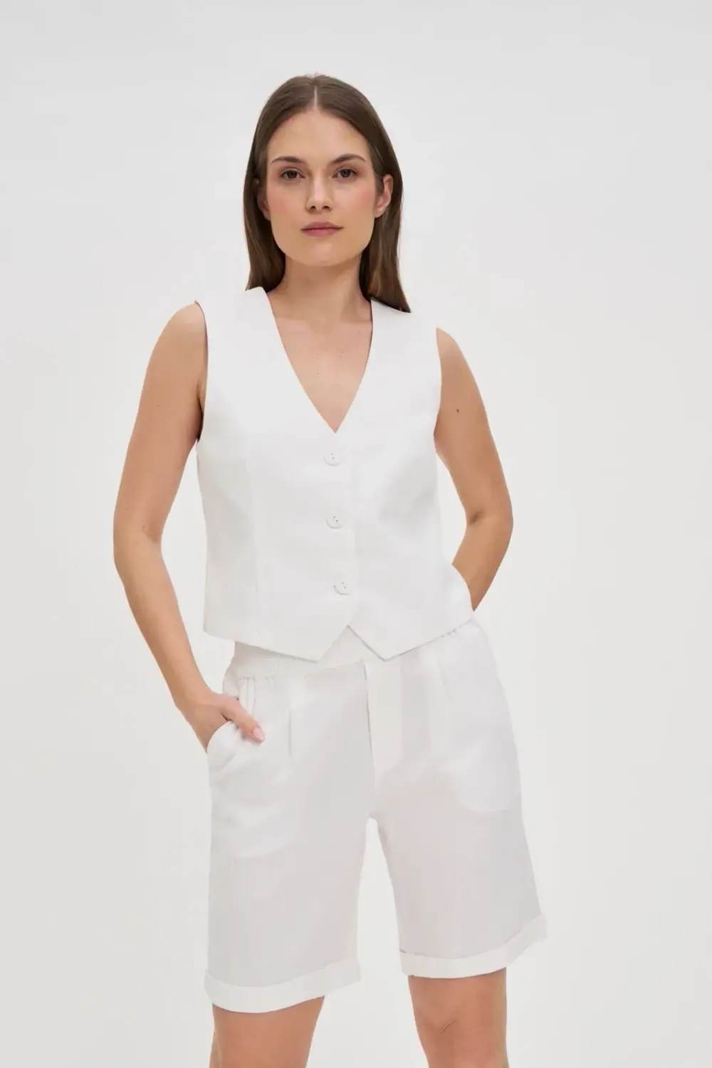 Marisse White Shorts