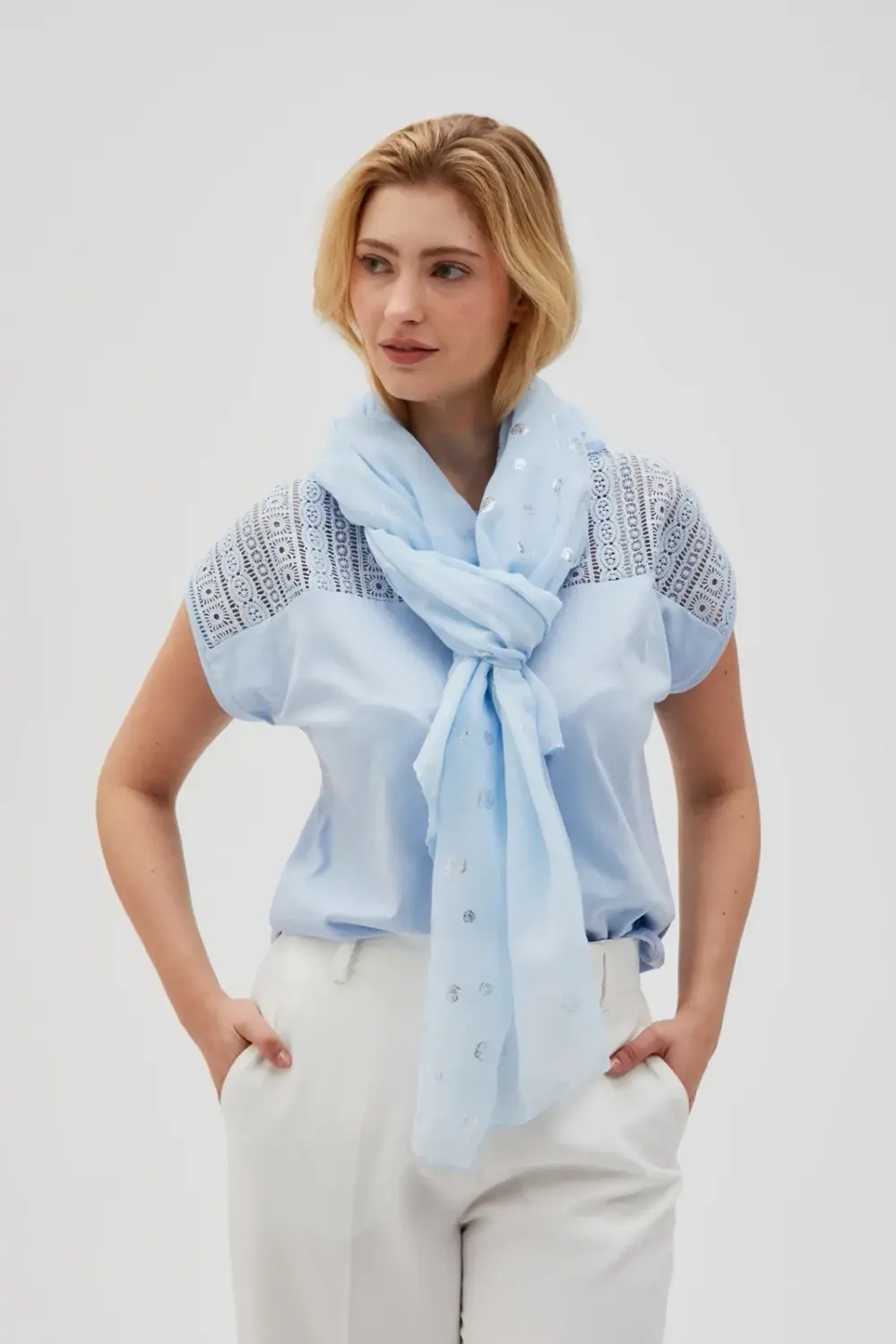 Marisse Women's Scarf L-Sz-4613 L.Blue