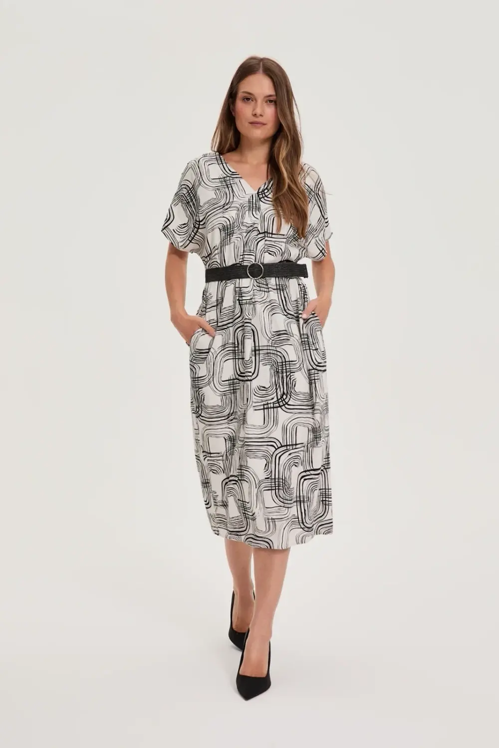 Marisse Viscose And Linen White Dress