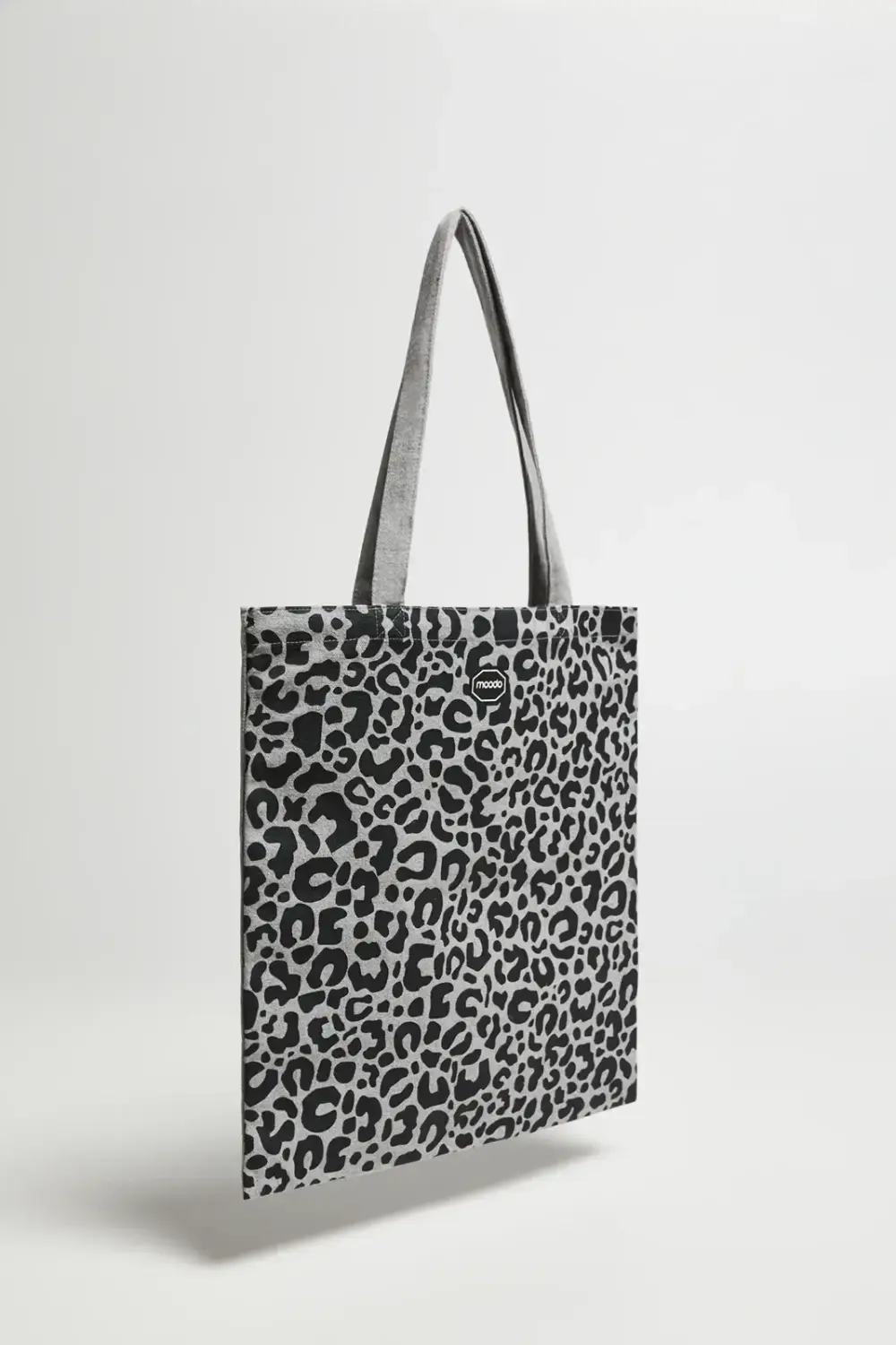 Marisse Gray Animal Print Shopper Bag