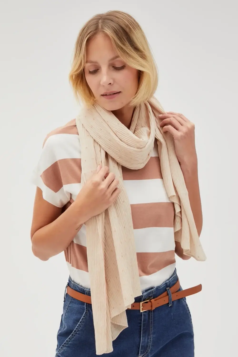 Marisse Women's Scarf L-Sz-4618 L.Beige