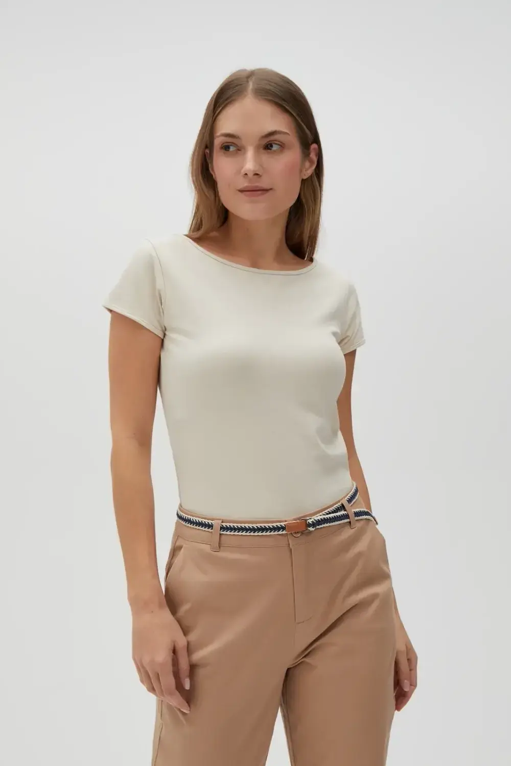 Marisse Women's T-Shirt L-Ts-4622 L.Beige