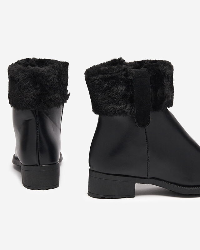Resti Black women's boots with fur Sabola- Footwear