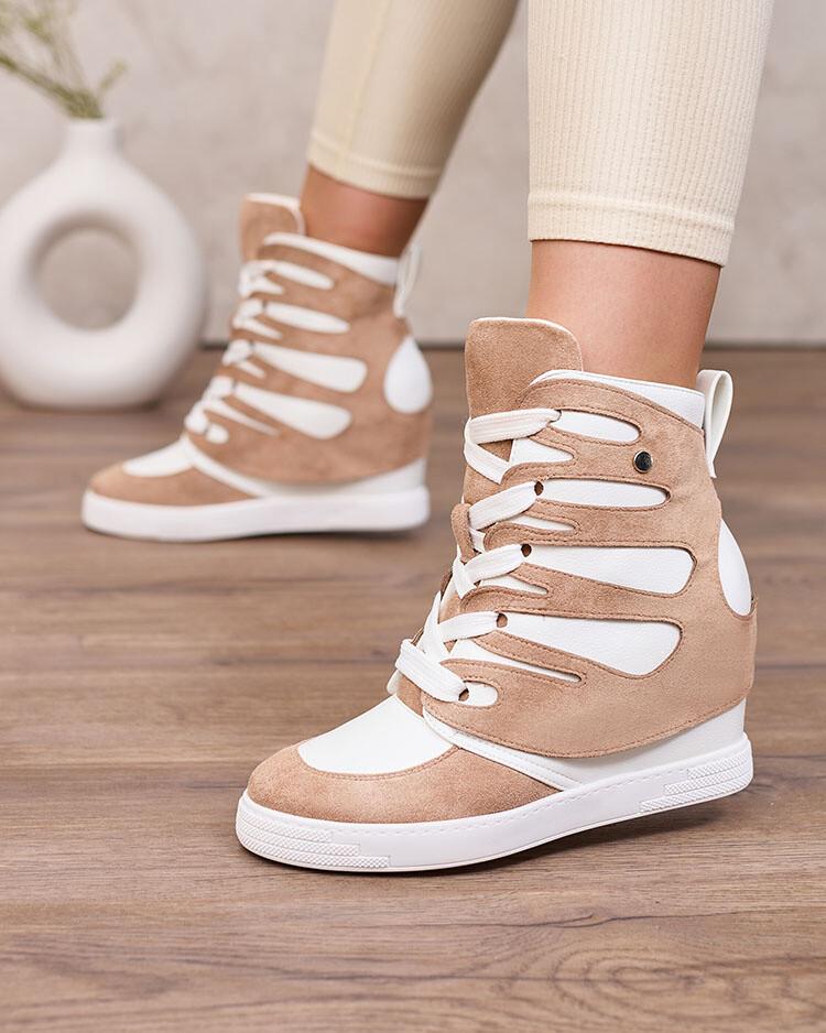 Resti Light brown Pamstinsa women's sporty boots on heels