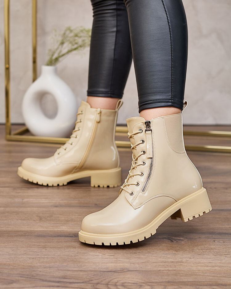 Resti Beige eco leather women's Seddaga bagger boots